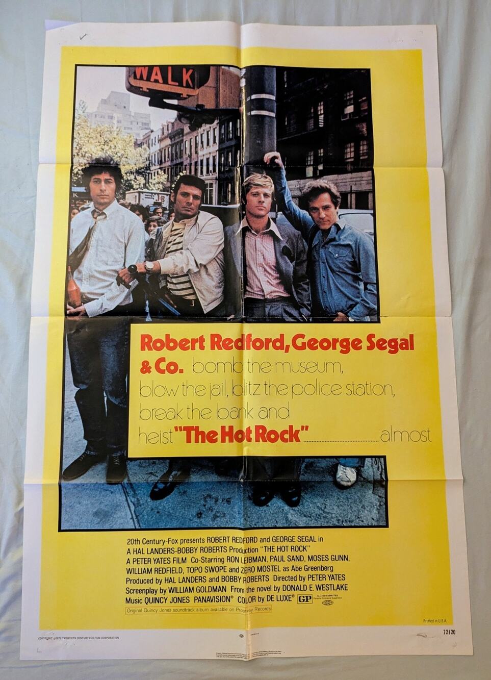 Vintage 1972 The Hot Rock Original 1-Sheet Movie Poster Redford Segal